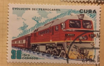 Почтовая марка Куба (Cuba correos) Locomotive | Год выпуска 1975 | Код каталога Михеля (Michel) CU 2089