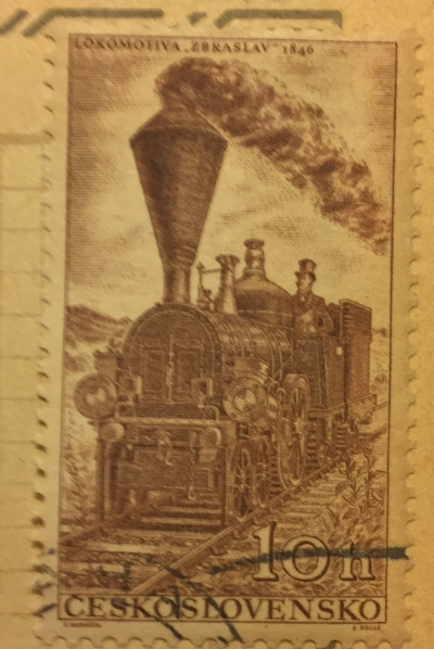Почтовая марка Чехословакия (Ceskoslovensko) Locomotive Zbraslav (1846) | Год выпуска 1956 | Код каталога Михеля (Michel) CS 988