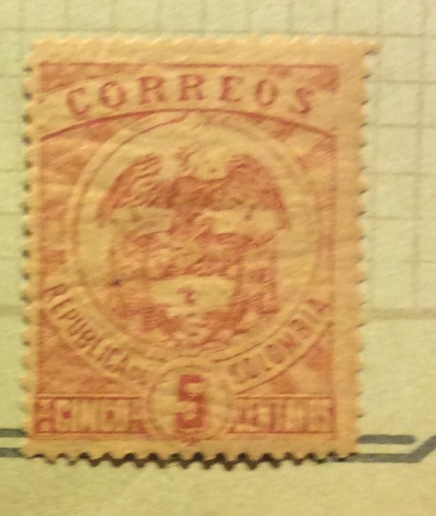 Почтовая марка Колумбия (Republica de Colombia correos) National shield of Colombia | Год выпуска 1899 | Код каталога Михеля (Michel) CO 120a-2