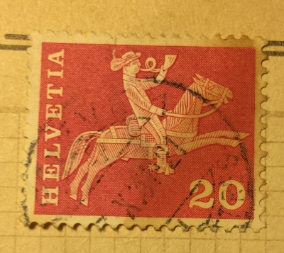 Почтовая марка Швейцария (Helvetia) Postrider (19th century) | Год выпуска 1960 | Код каталога Михеля (Michel) CH 699Rx