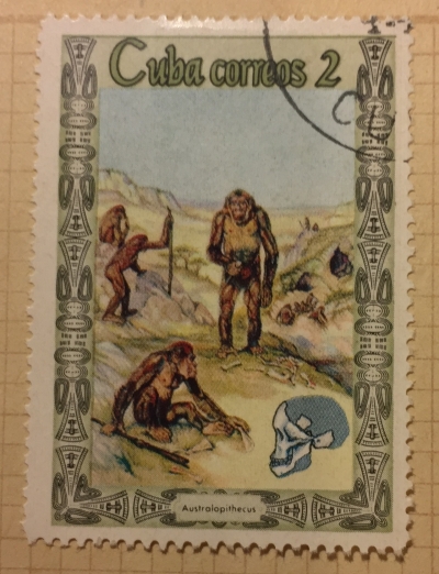 Почтовая марка Куба (Cuba correos) Australopithecus | Год выпуска 1967 | Код каталога Михеля (Michel) CU 1281