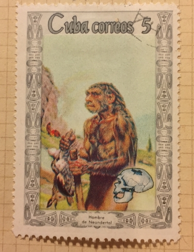 Почтовая марка Куба (Cuba correos) Neanderthal man | Год выпуска 1967 | Код каталога Михеля (Michel) CU 1284