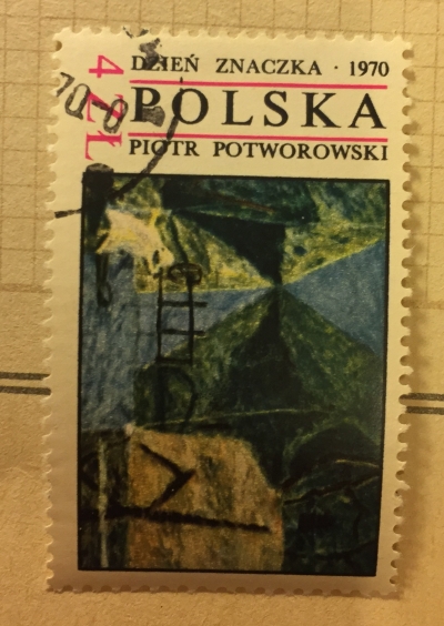 Почтовая марка Польша (Polska) Canal in the Forest, by Piotr Potworowski | Год выпуска 1970 | Код каталога Михеля (Michel) PL 2038