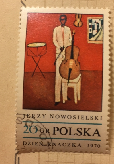 Почтовая марка Польша (Polska) Cellist, by Jerzy Nowosielski | Год выпуска 1970 | Код каталога Михеля (Michel) PL 2032
