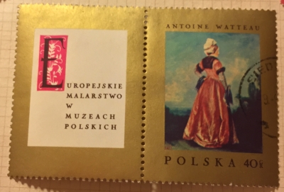 Почтовая марка Польша (Polska) Polish woman, by Antoine Watteau | Год выпуска 1970 | Код каталога Михеля (Michel) PL 1809