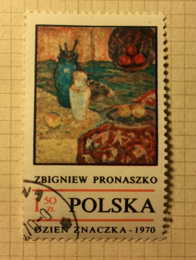Почтовая марка Польша (Polska) Still Life, by Zbigniew Pronaszko | Год выпуска 1970 | Код каталога Михеля (Michel) PL 2035