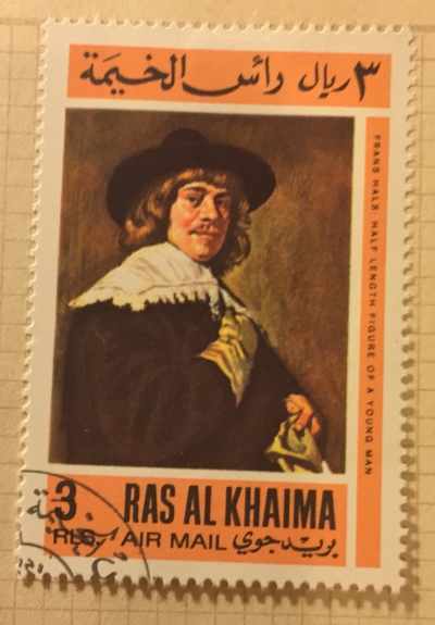 Почтовая марка Рас-Аль-Хайма (Ras al Khaima) Young man (1945-1647), by Frans Hals | Год выпуска 1967 | Код каталога Михеля (Michel) RK 179A