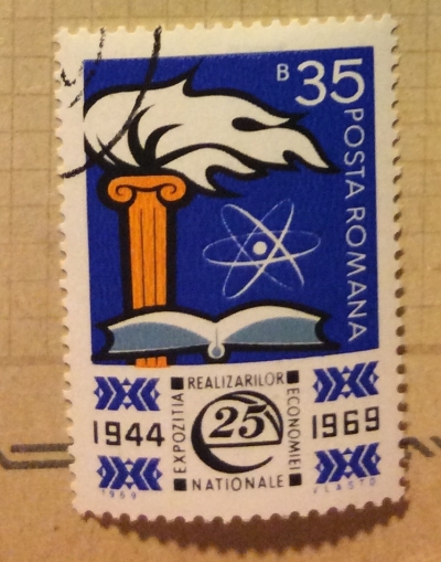 Почтовая марка Румыния (Posta Romana) Torch & book | Год выпуска 1969 | Код каталога Михеля (Michel) RO 2783