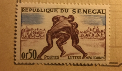 Почтовая марка Сенегал (Rebulique du Senegal) Wrestling | Год выпуска 1961 | Код каталога Михеля (Michel) SN 245
