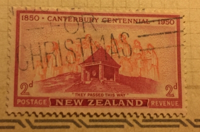 Почтовая марка Новая Зеландия (New Zeland postage) Cairn Lyttleton Hills | Год выпуска 1950 | Код каталога Михеля (Michel) NZ 313
