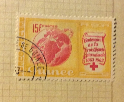 Почтовая марка Республика Гвинея (Rebulique de Guinee) Red Cross centenary | Год выпуска 1963 | Код каталога Михеля (Michel) GN 206
