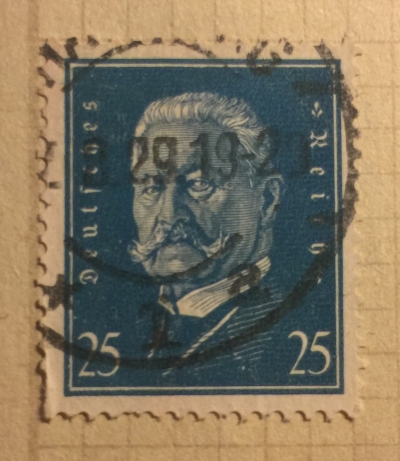 Почтовая марка Германия (Deutiches Reich) Paul von Hindenburg (1847-1934), 2nd President | Год выпуска 1924 | Код каталога Михеля (Michel) DR 416