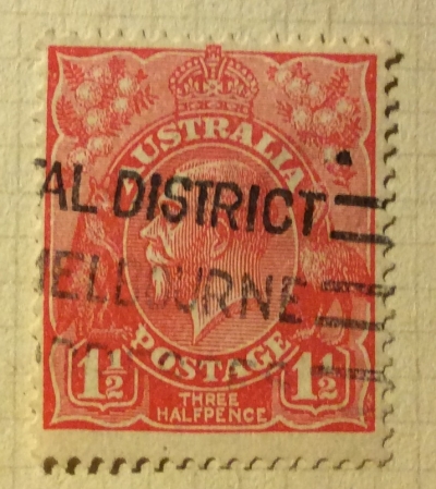 Почтовая марка Австралия (Postage Australia) King George V | Год выпуска 1920 | Код каталога Михеля (Michel) AU 35XA