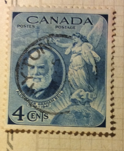 Почтовая марка Канада (Canada postage) Alexander Graham Bell | Год выпуска 1947 | Код каталога Михеля (Michel) CA 244