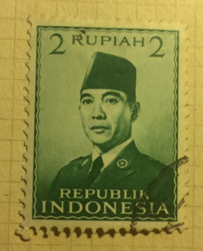 Почтовая марка Индонезия (Indonesia) President Sukarno | Год выпуска 1951 | Код каталога Михеля (Michel) ID 83