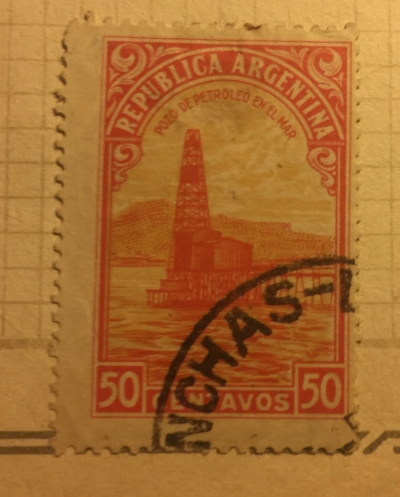 Почтовая марка Аргентина (Argentina correos) Oil well | Год выпуска 1936 | Код каталога Михеля (Michel) AR 425Xa