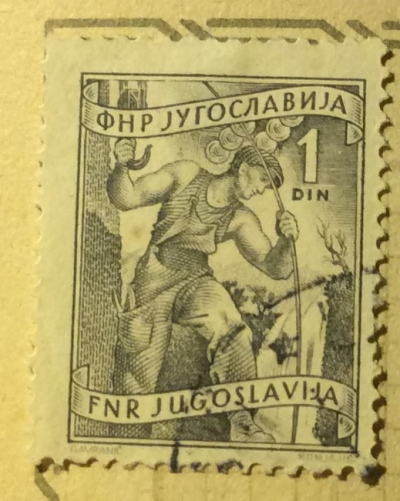 Почтовая марка Югославия (Jugoslavija) High voltage technician | Год выпуска 1950 | Код каталога Михеля (Michel) YU 629