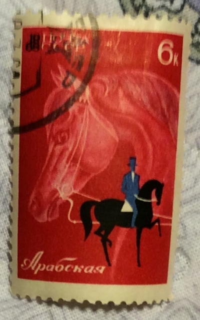 Почтовая марка СССР Арабская лошадь | Год выпуска 1968 | Код по каталогу Загорского 3508-2