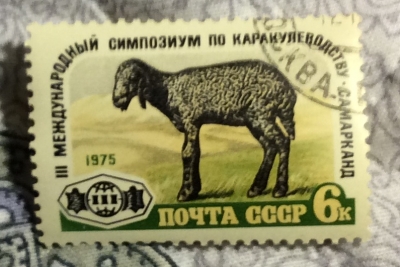 Почтовая марка СССР Ягненок каракульской породы | Год выпуска 1975 | Код по каталогу Загорского 4455