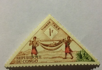 Почтовая марка Конго (Rebulique du Congo) Palanquin bearer | Год выпуска 1961 | Код каталога Михеля (Michel) CG P3