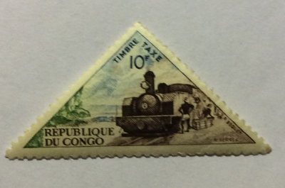 Почтовая марка Конго (Rebulique du Congo) Steam locomotive | Год выпуска 1961 | Код каталога Михеля (Michel) CG P9