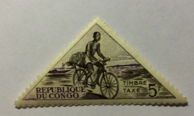 Почтовая марка Конго (Rebulique du Congo) Cyclist | Год выпуска 1961 | Код каталога Михеля (Michel) CG P7