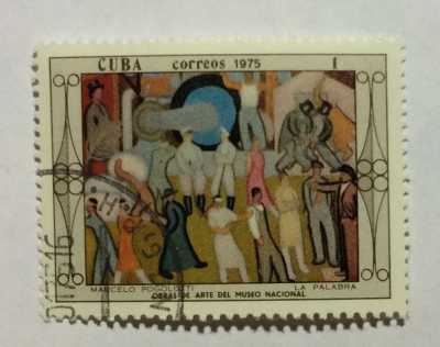 Почтовая марка Куба (Cuba correos) The word, Marcelo Pogolotti | Год выпуска 1975 | Код каталога Михеля (Michel) CU 2023