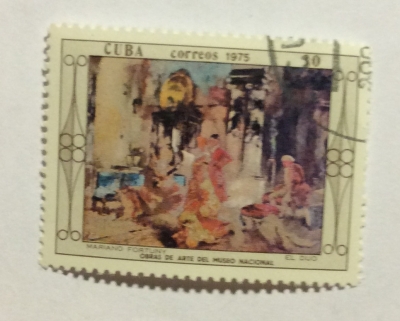 Почтовая марка Куба (Cuba correos) Mariano Fortuny: El duo | Год выпуска 1975 | Код каталога Михеля (Michel) CU 2028