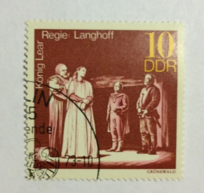 Почтовая марка ГДР (DDR) King Lear | Год выпуска 1973 | Код каталога Михеля (Michel) DD 1850