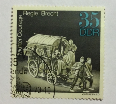 Почтовая марка ГДР (DDR) Mother Courage | Год выпуска 1973 | Код каталога Михеля (Michel) DD 1852
