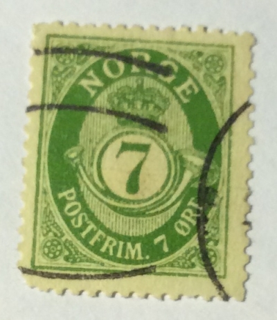 Почтовая марка Норвегия (Norge postfrim) Posthorn 'NORGE' in Roman Capitals | Год выпуска 1929 | Код каталога Михеля (Michel) NO 97