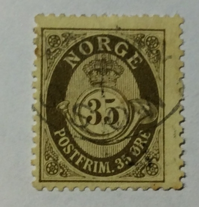 Почтовая марка Норвегия (Norge postfrim) Posthorn - New Die | Год выпуска 1919 | Код каталога Михеля (Michel) NO 85A