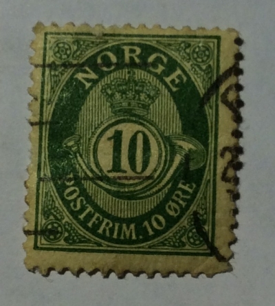 Почтовая марка Норвегия (Norge postfrim) Posthorn 'NORGE' in Roman Capitals | Год выпуска 1921 | Код каталога Михеля (Michel) NO 98