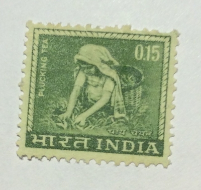 Почтовая марка Индия (India postage) Plucking Tea | Год выпуска 1965 | Код каталога Михеля (Michel) IN 393