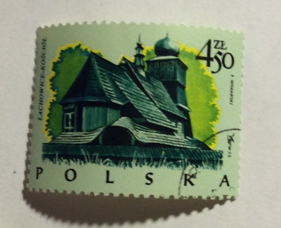 Почтовая марка Польша (Polska) Church, Lachowice | Год выпуска 1974 | Код каталога Михеля (Michel) PL 2305