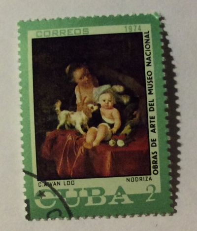 Почтовая марка Куба (Cuba correos) C.A.van Loo, The Nurse | Год выпуска 1974 | Код каталога Михеля (Michel) CU 1948