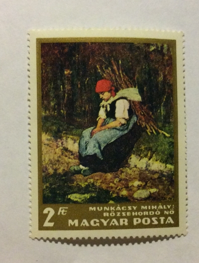 Почтовая марка Венгрия (Magyar Posta) Woman with Fagots by Mihály Munkácsi | Год выпуска 1966 | Код каталога Михеля (Michel) HU 2295A