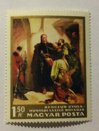 Почтовая марка Венгрия (Magyar Posta) Hunyadi's Farewell by Gyula Benczúr | Год выпуска 1966 | Код каталога Михеля (Michel) HU 2293A