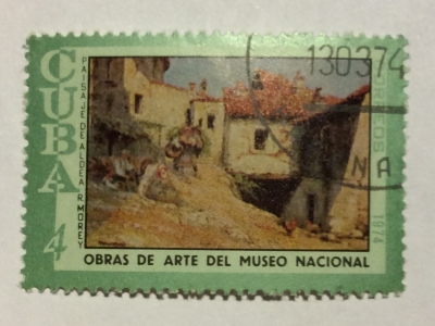 Почтовая марка Куба (Cuba correos) R. Morey, Village landscape | Год выпуска 1974 | Код каталога Михеля (Michel) CU 1950