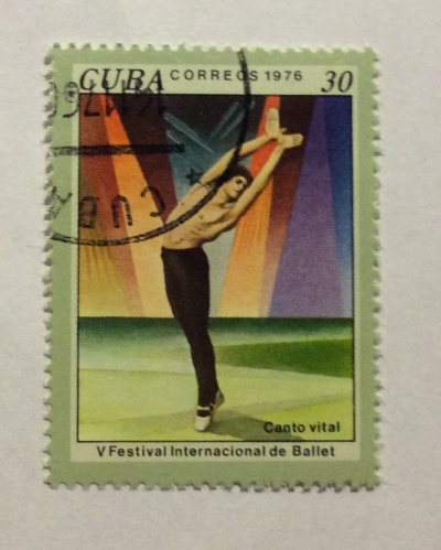 Почтовая марка Куба (Cuba correos) Vital Vocals, 5th International Ballet Festival | Год выпуска 1976 | Код каталога Михеля (Michel) CU 2173