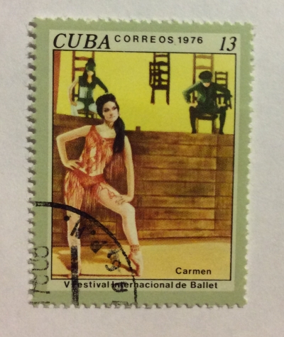 Почтовая марка Куба (Cuba correos) Carmen, 5th International Ballet Festival | Год выпуска 1976 | Код каталога Михеля (Michel) CU 2172