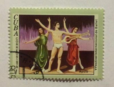 Почтовая марка Куба (Cuba correos) Apollo, 5th International Ballet Festival | Год выпуска 1976 | Код каталога Михеля (Michel) CU 2168