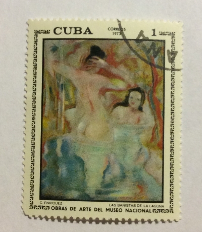 Почтовая марка Куба (Cuba correos) C. Enriquez: Bathing in the lagoon | Год выпуска 1973 | Код каталога Михеля (Michel) CU 1848
