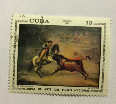 Почтовая марка Куба (Cuba correos) The Picador by De Lucas Padilla | Год выпуска 1973 | Код каталога Михеля (Michel) CU 1853