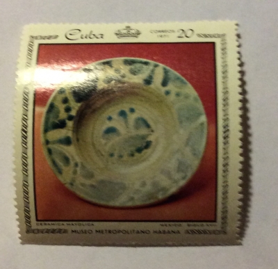 Почтовая марка Куба (Cuba correos) Earthenware bowl;. Mexico, 17th century | Год выпуска 1971 | Код каталога Михеля (Michel) CU 1678