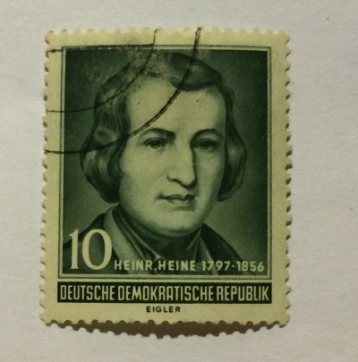 Почтовая марка ГДР (DDR) Heinrich Heine (1797-1856), poet and satirist | Год выпуска 1956 | Код каталога Михеля (Michel) DD 516YII