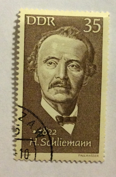 Почтовая марка ГДР (DDR) Schliemann, Heinrich | Год выпуска 1972 | Код каталога Михеля (Michel) DD 1734