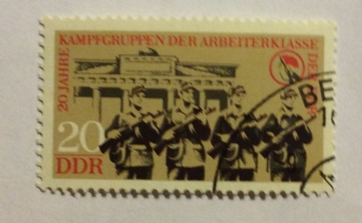 Почтовая марка ГДР (DDR) Fight groups | Год выпуска 1972 | Код каталога Михеля (Michel) DD 1875