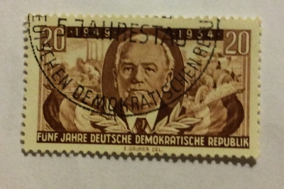 Почтовая марка ГДР (DDR) Pieck, Wilhelm | Год выпуска 1954 | Код каталога Михеля (Michel) DD 443XI