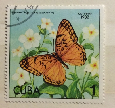 Почтовая марка Куба (Cuba correos) Mexican Fritillary (Euptoieta hegesia) | Год выпуска 1982 | Код каталога Михеля (Michel) CU 2627